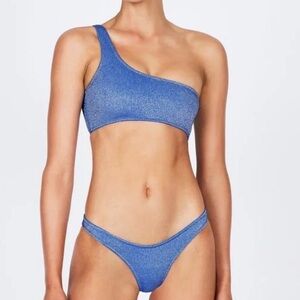 Triangl Blue Sparkle One Shoulder Bikini